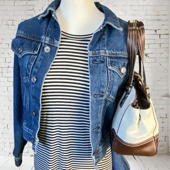 2009 Coach Hampton White Chocolate Brown Turnlock Satchel Shoulder Bag - Picture 6 of 17